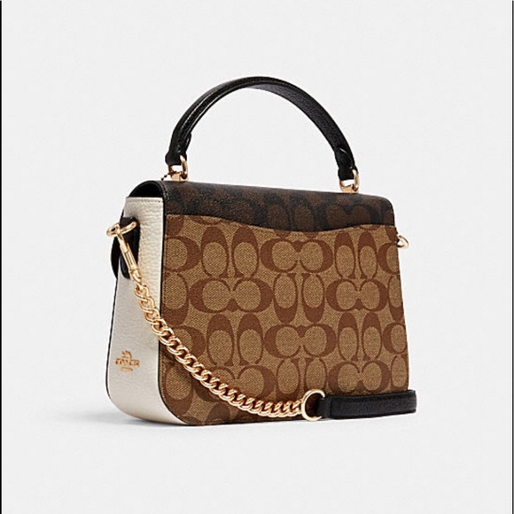 Coach Marlie Top Handle Satchel Block Signature Canvas. - Picture 3 of 9